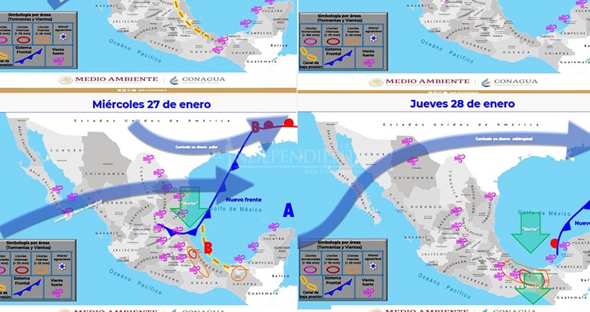 Nuevo frente frío traerá viento y alto oleaje a las costas de BCS