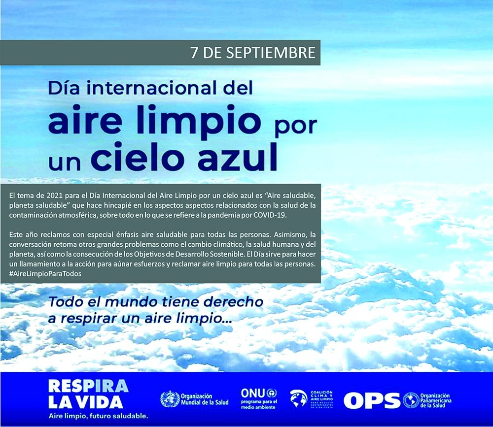 Aire limpio, día internacional por un cielo azul