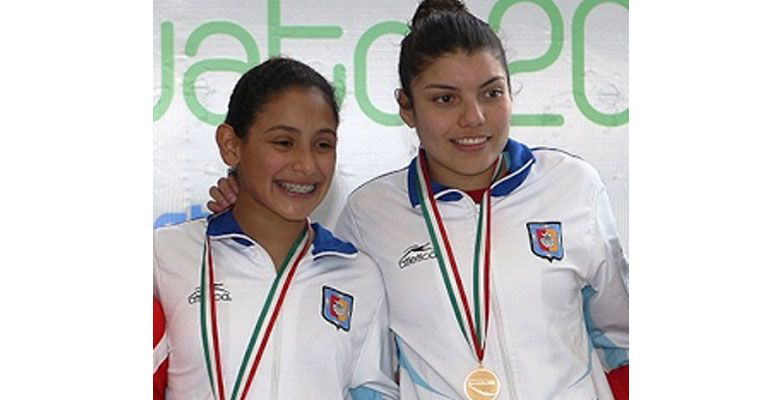 Gabriela Agundez y Karla Rivas en el Gran Prix de Clavados