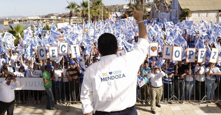 Gran poder de convocatoria de Mendoza Davis en el Estado; estuvo en Los Cabos y Mulegé