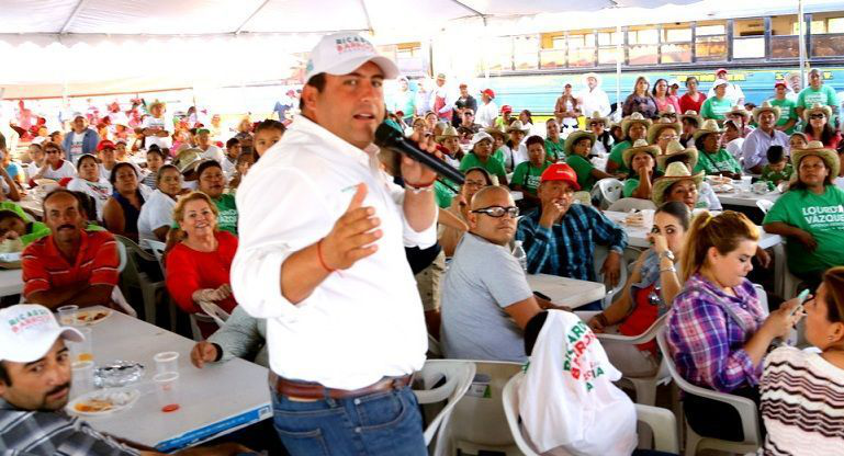 Aclaman en Comondú al candidato de la coalición PRI-PVEM-nueva alianza, Ricardo Barroso