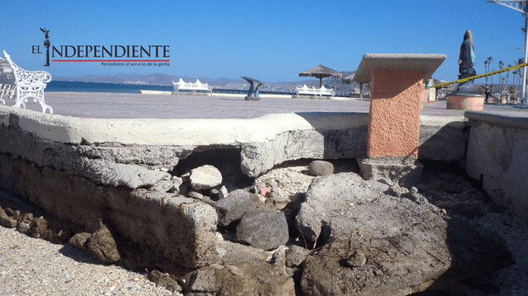 De nuevo se erosiona el malecón costero de La Paz