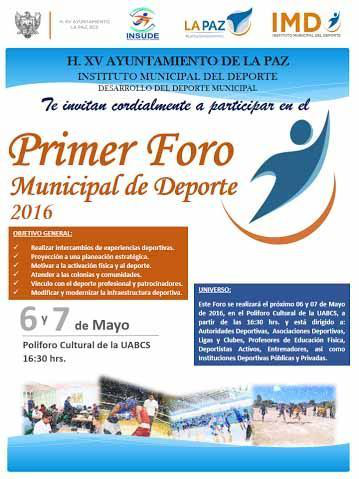 Anuncian 1er Foro Municipal del Deporte