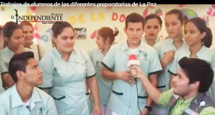 Trabajos de alumnos de las diferentes preparatorias de La Paz