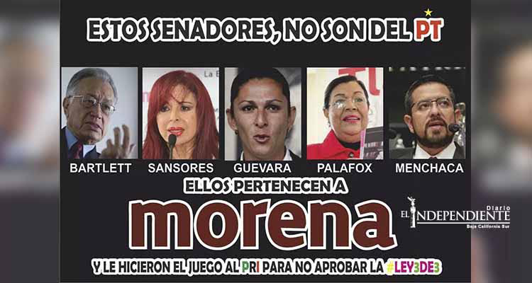 Se deslinda el PT de los senadores Bartlet, Sansores, Palafox y Ana Guevara