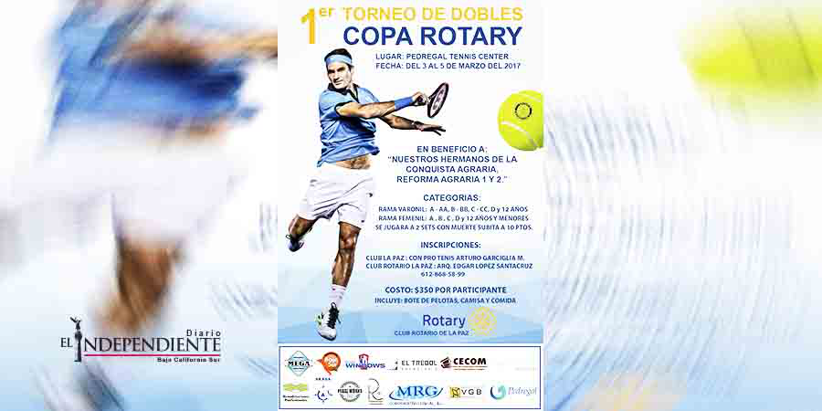 Invitan al Torneo de Dobles Copa Rotary