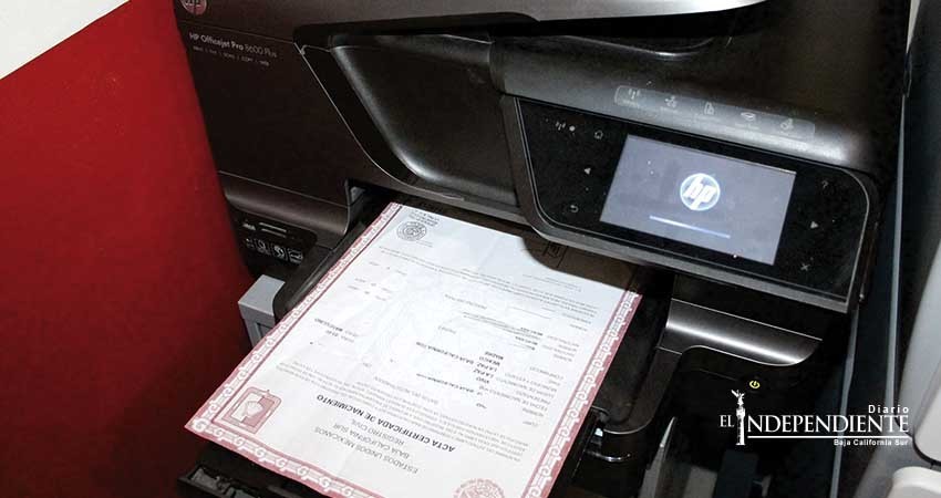 Implementarán programa para imprimir actas de nacimiento desde casa