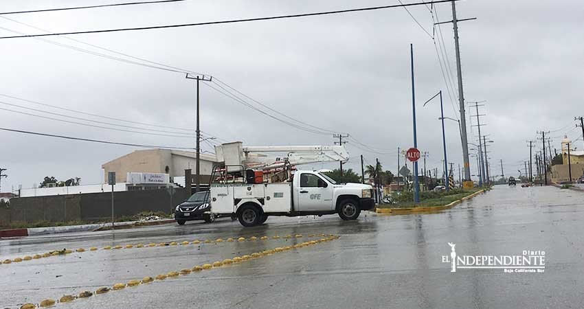 Restablecido más del 80% de la energía eléctrica en Los Cabos y el 90% en La Paz