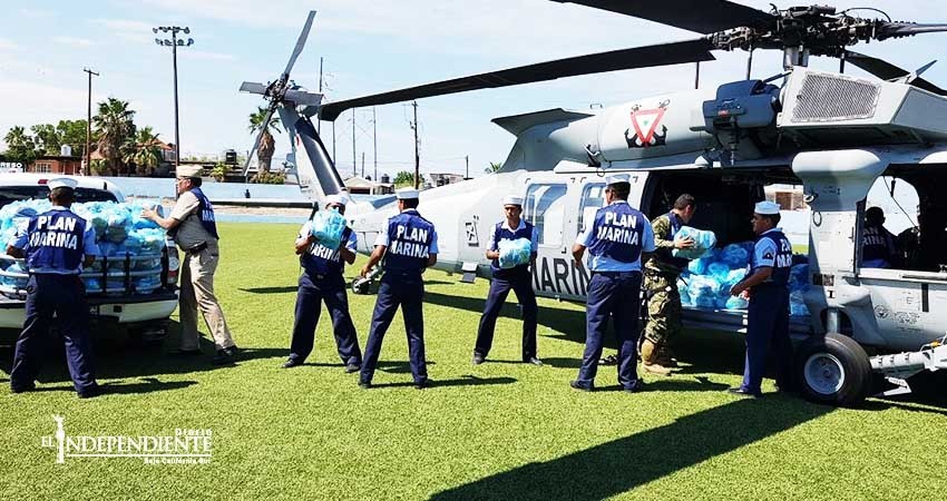 Semar hizo entrega de víveres a la población afectada en Baja California Sur (BCS), por el paso de Lidia