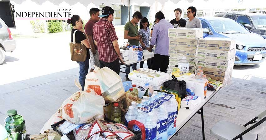 Operan 7 centros de acopio en La Paz en apoyo para damnificados de CDMX