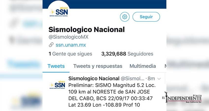 Tiembla en San José del Cabo (SJC)