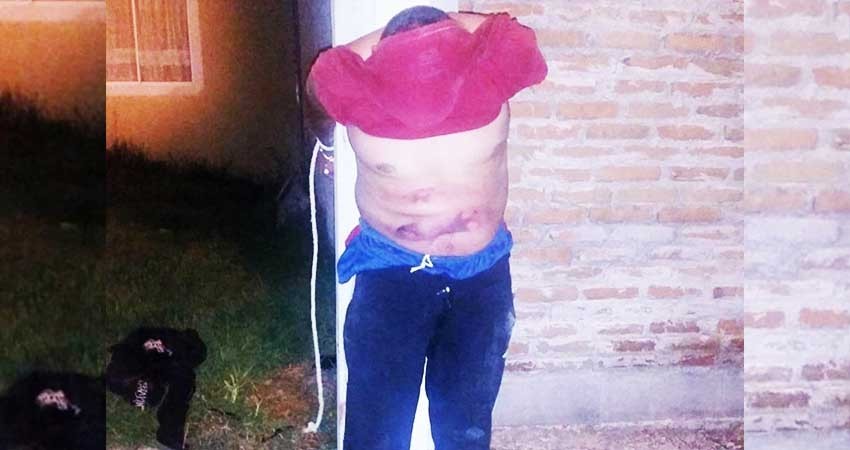 Amarran a poste y dan golpiza a presunto ladrón en Hidalgo
