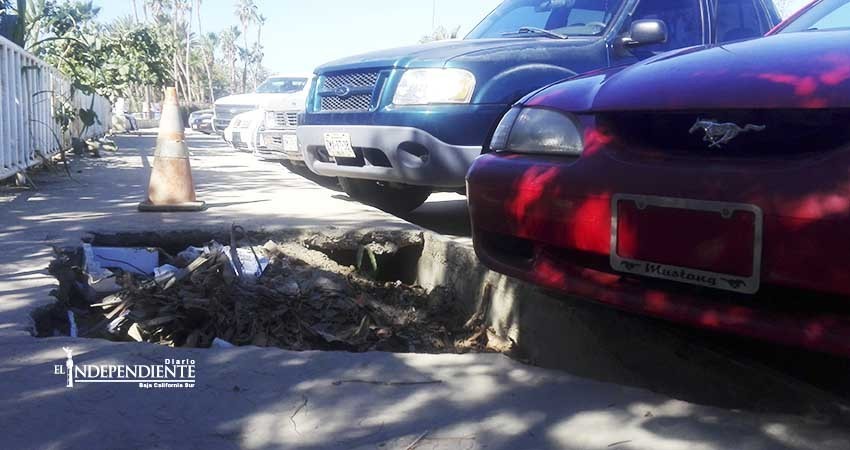 Denuncian mal estado de banquetas en el bulevar Centenario