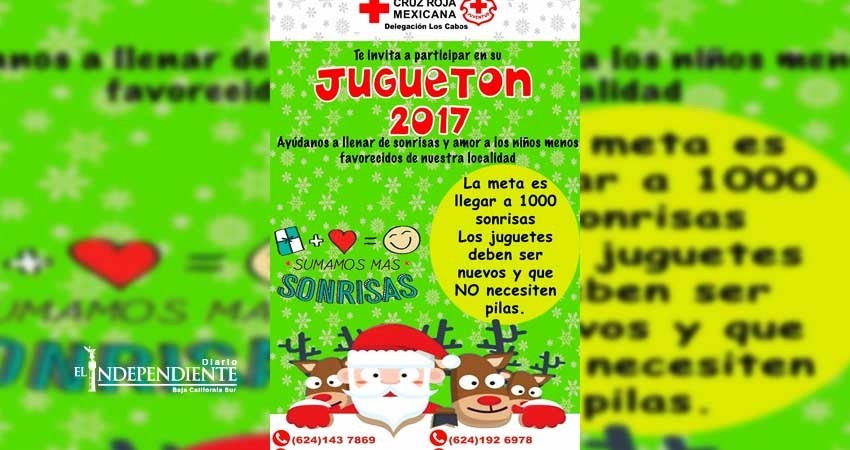 Invita Cruz Roja Los Cabos a participar en su juguetón 2017