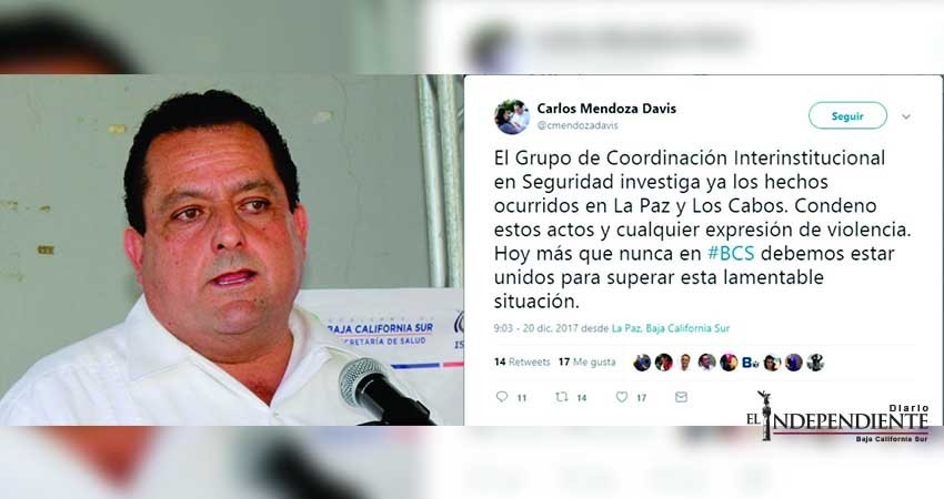 A través de Twitter, condena gobernador ejecuciones y colgamientos