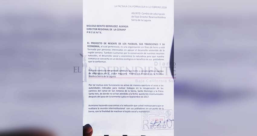 Niega Conanp  declarar sobre petición para destituir al subdirector estatal