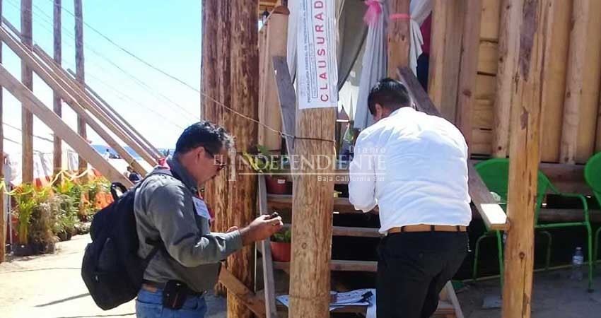 Clausura Profepa más de una veintena de comercios en playa El Médano de CSL
