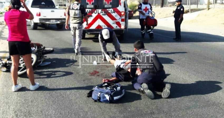 Pierde varios dientes tras sufrir accidente en motocicleta