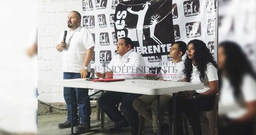 Iremos solos sin alianzas por convicción: BCS Coherente