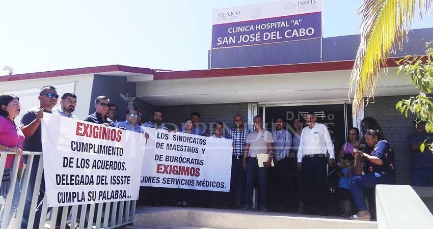 Exige sindicato de maestros y burócratas se cumplan acuerdos para mejorar el servicio en clínica del ISSSTE de SJC