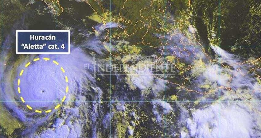 Huracán "Aletta" se intensificó rápidamente y alcanzó la categoría 4