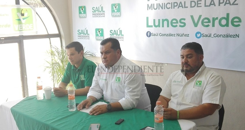 Somos quienes presentamos las mejores propuestas señala el candidato del PVEM para La Paz, Saúl González.