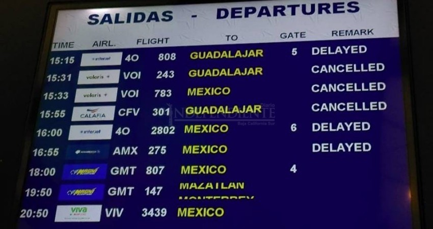 45 vuelos fueron cancelados a Los Cabos por Bud