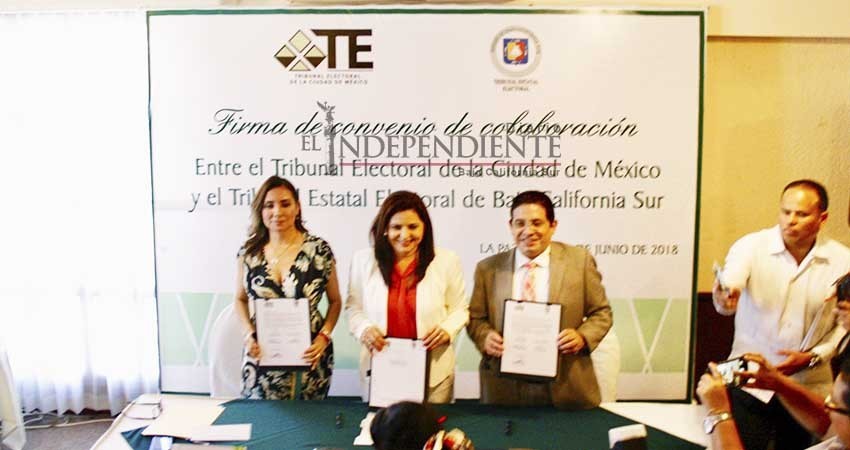 Firman convenio Tribunal Estatal Electoral y Tribunal Electoral de la CDMX