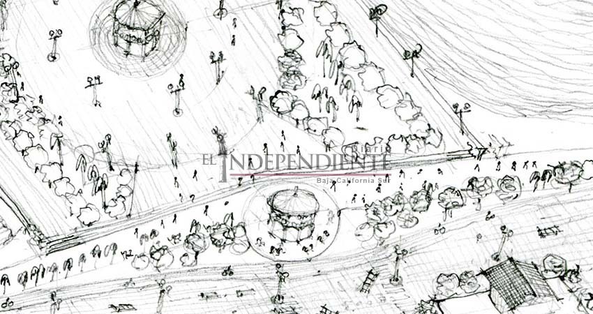 Proponen crear plaza con kioskos gemelos en malecón de La Paz 