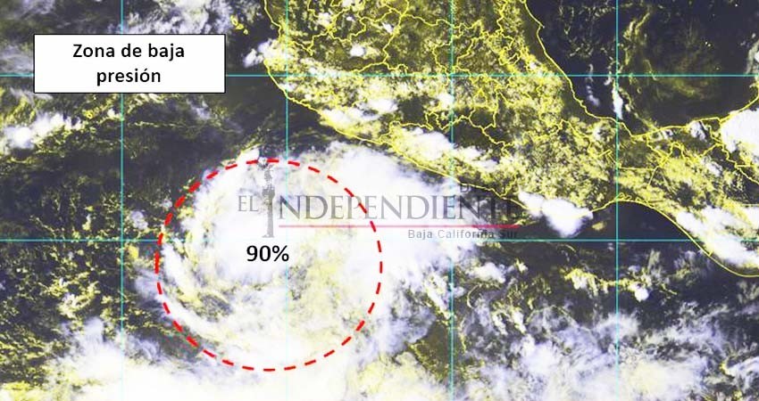 Zona de baja presión en el pacífico aumenta a 90% sus probabilidades de convertirse en ciclón