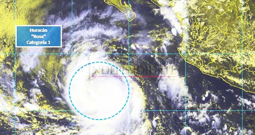 “Rosa” evoluciona a huracán categoría 1; causaría lluvias en los próximos días en BCS
