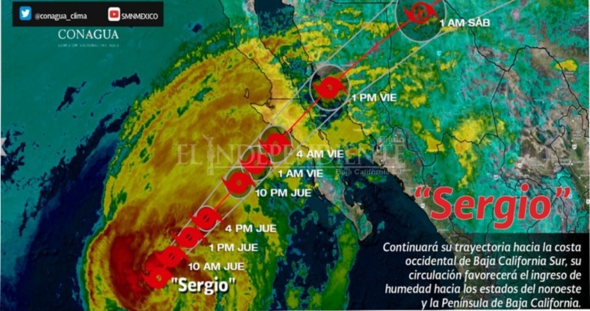 Este viernes impactará tormenta "Sergio" en BCS
