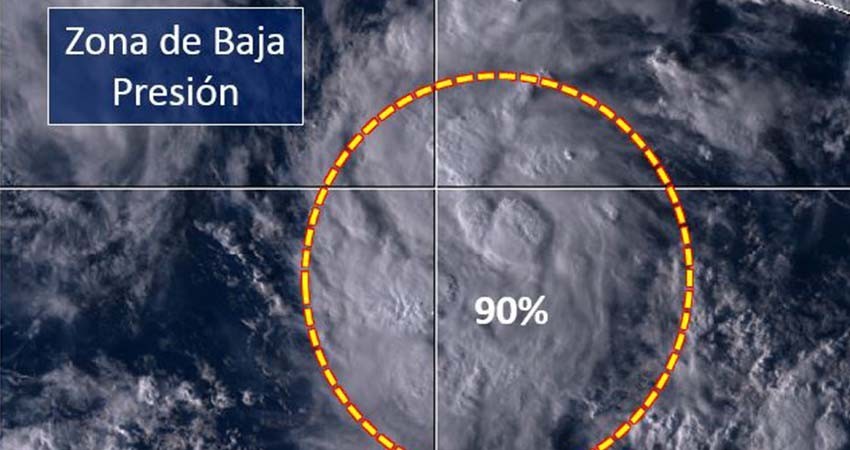 Se forma nueva zona de baja presión en el Pacífico, al sur de las costas de Guerrero