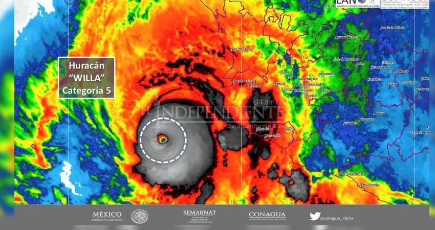 Huracán “Willa” ya es categoría 5