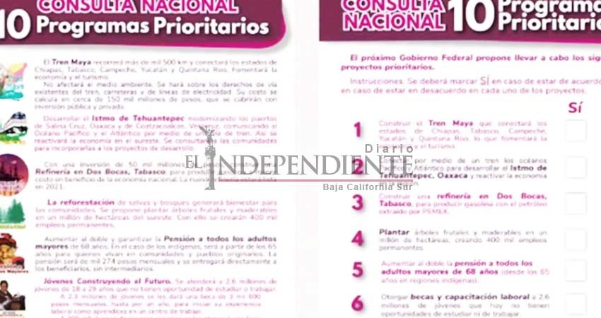 Se llevó a cabo la consulta sobre 10 proyectos del próximo Gobierno Federal