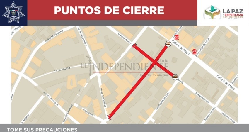 Cerrarán vialidades del centro de La Paz  por el Tradicional Tianguis Madero 2018