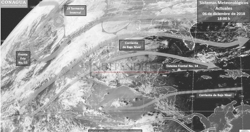 Segunda tormenta invernal llega acompañada del Frente Frío No. 15