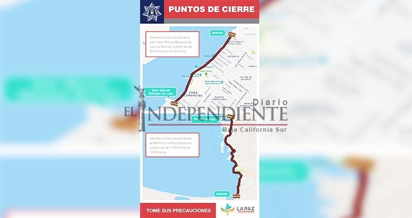 Cerrarán de vialidades por Panamerican Cup La Paz 2019