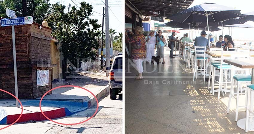 Empresarios convierten banquetas en una extensión de sus negocios