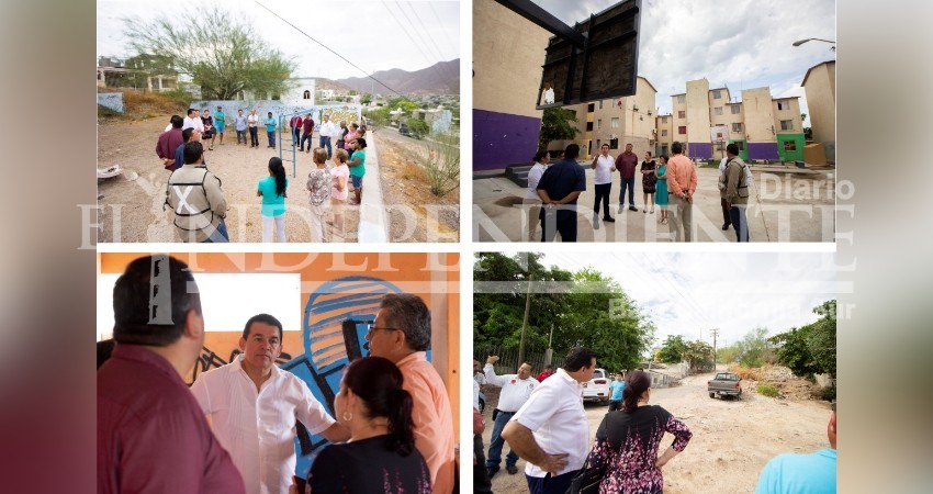 Recorre el alcalde Muñoz Álvarez colonias de La Paz supervisando restauración de espacios públicos