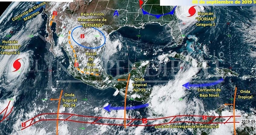 Remanentes de “Fernand” y un canal de baja presión refuerzan probabilidad de lluvias para BCS