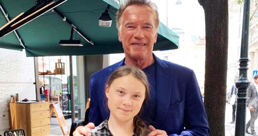 Schwarzenegger apoya a Greta Thunberg y le ofrece su carro eléctrico