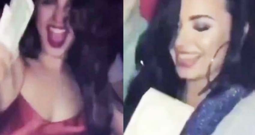 Captan a Eiza González y Demi Lovato aventando dinero a strippers en Miami