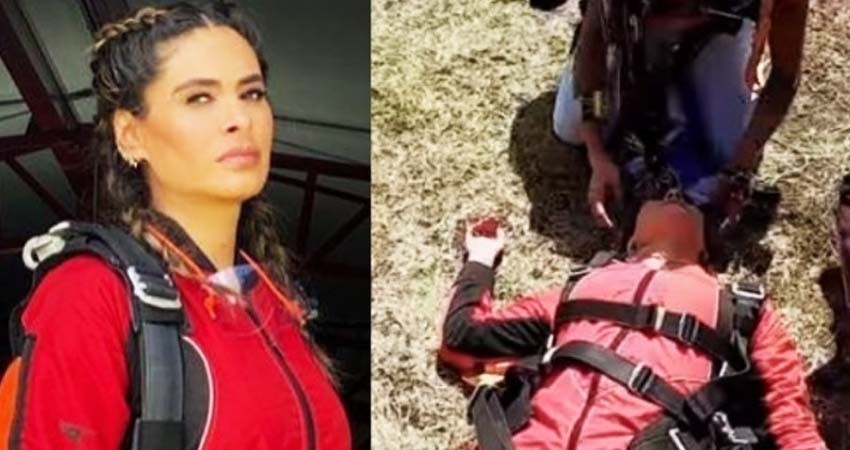 Galilea Montijo se lanza en paracaídas para cumplir reto y se desmaya