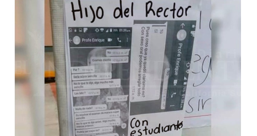 Mediante “perchero del acoso” denuncian violencia de género en UABCS; incluida una contra el hijo del rector