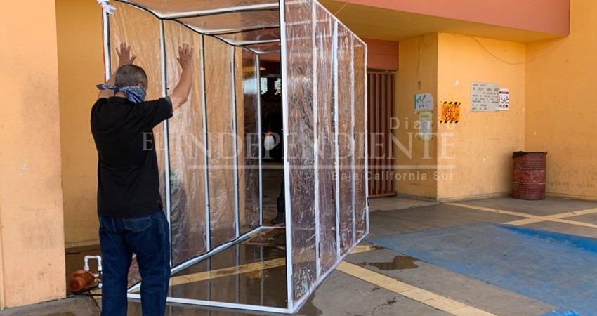 Instalan el primer túnel sanitizador en La Paz; SSA federal no los avala