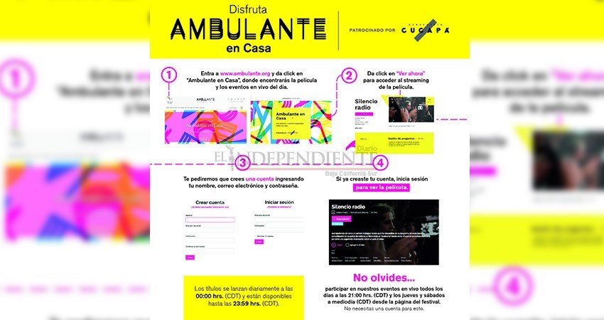 Cabeños podrán formar parte del festival de cine documental en línea “Ambulante”