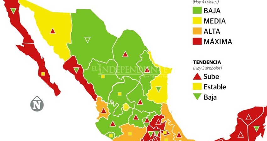 BCS en Alerta Máxima a nivel nacional por COVID-19