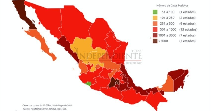 49,219 casos confirmados y 5,177 muertos  por COVID-19 en México