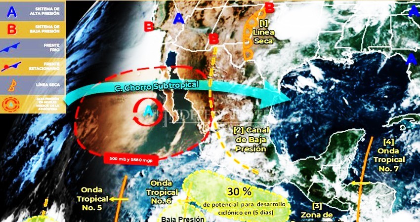 Son tres canales de baja presión con potencial ciclónico que acechan en el pacifico